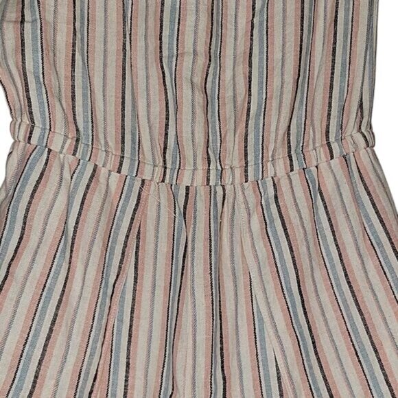 DREW Striped Strapless Flowy Wide-Leg Jumpsuit Elastic‎ Waist Bohemian Chic S - Picture 5 of 8